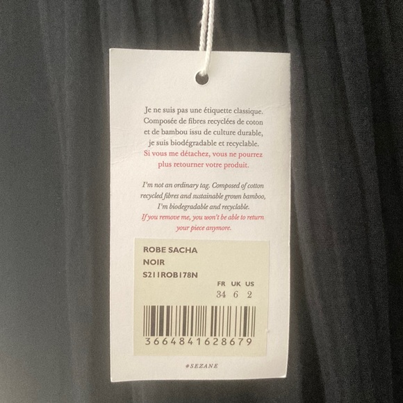 NWT sezane sacha dress without belt XS - Picture 4 of 8